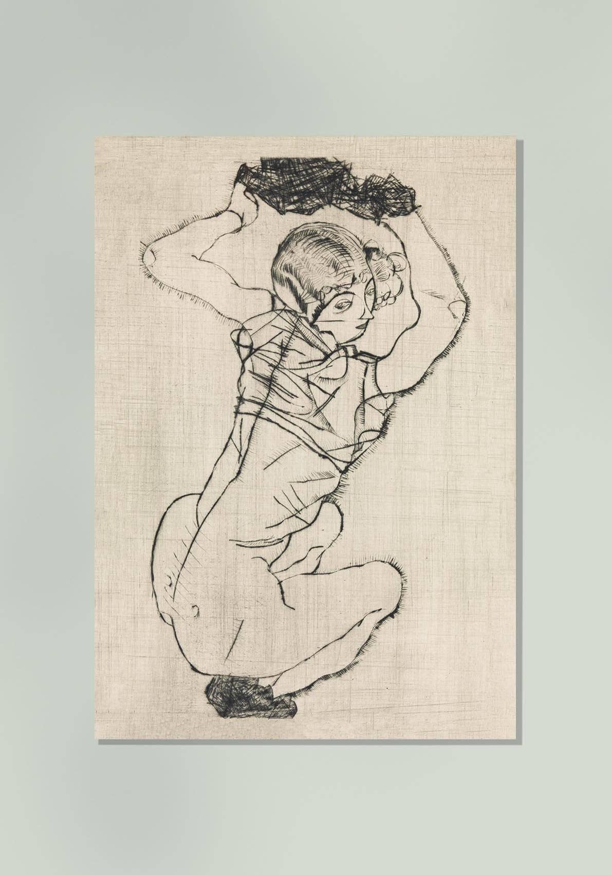 Squatting Woman by Egon Schiele