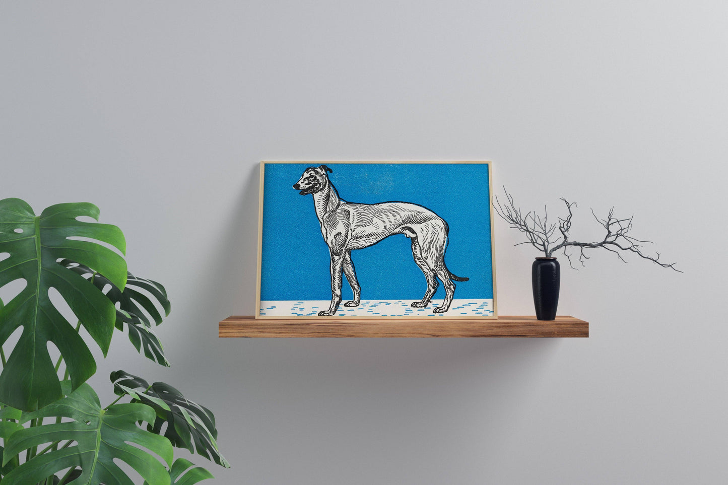 Greyhound (1912) by Moritz Jung - Blue Greyhound Art Print