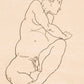 Female Nude Bending to the Left by Egon Schiele