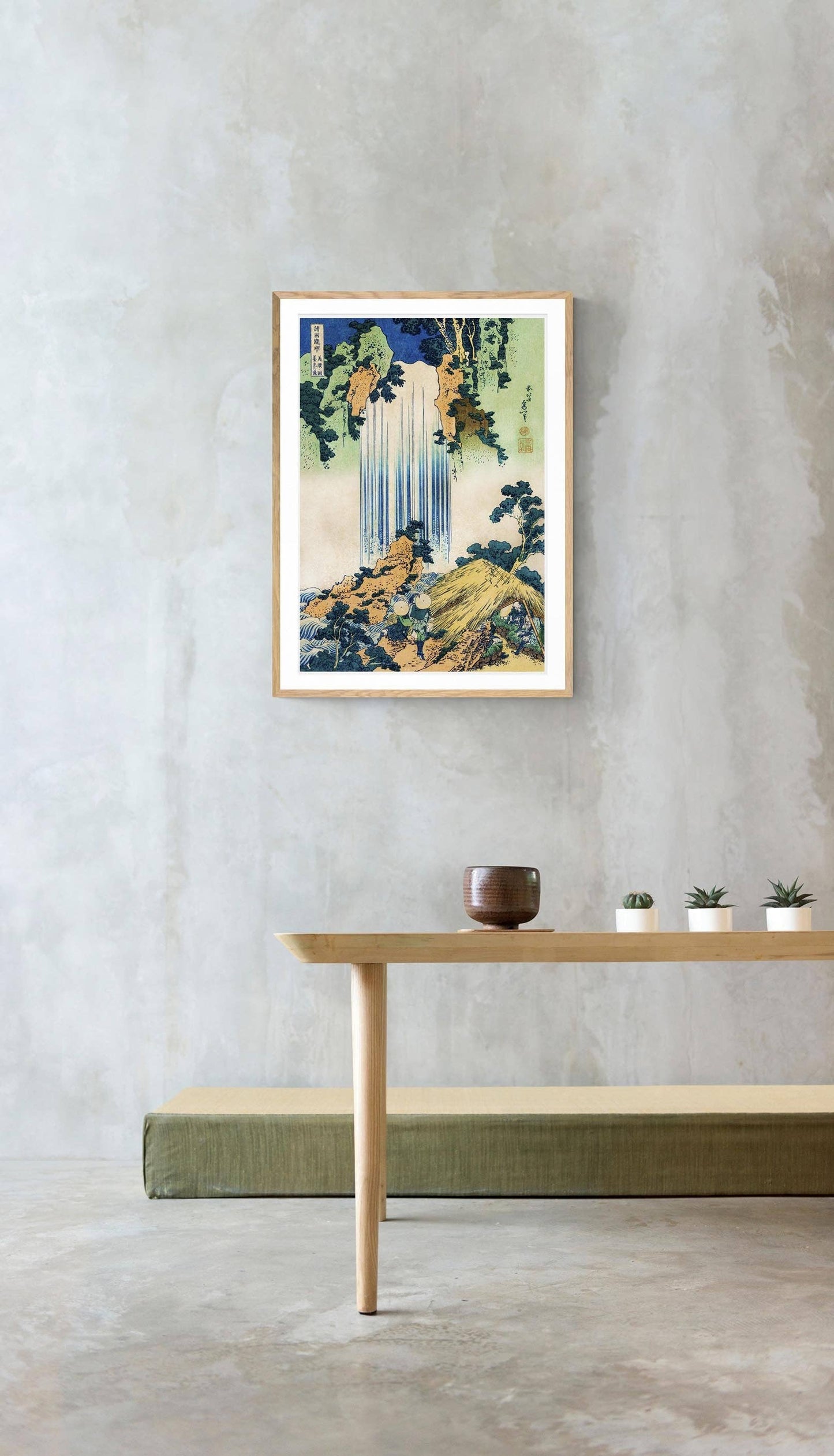 Póster de la cascada de Yoro de Hokusai