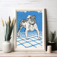 Blue Bulldog by Moritz Jung - Digital Instant Download - Printable Bulldog Illustration in Blue