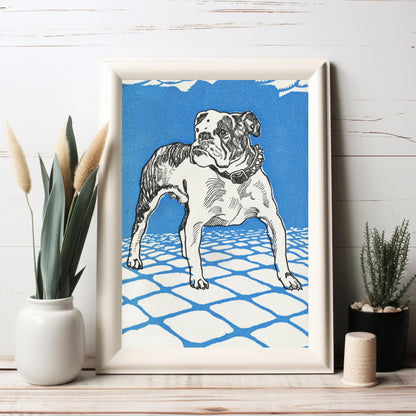 Bulldog azul de Moritz Jung - Descarga digital instantánea - Ilustración imprimible de bulldog en azul