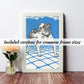 Blue Bulldog by Moritz Jung - Digital Instant Download - Printable Bulldog Illustration in Blue