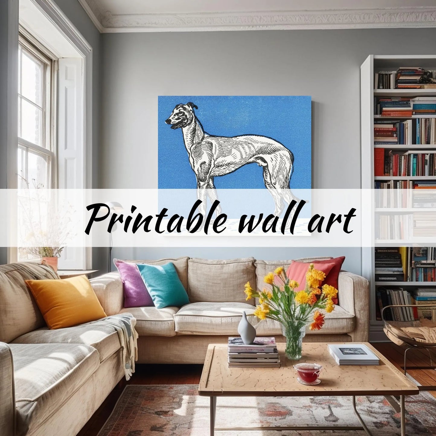 Greyhound (1912) by Moritz Jung - Blue Greyhound - Digital Download Wall Art