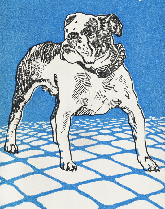 Bulldog azul de Moritz Jung - Descarga digital instantánea - Ilustración imprimible de bulldog en azul