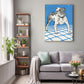 Blue Bulldog by Moritz Jung - Digital Instant Download - Printable Bulldog Illustration in Blue