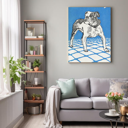 Bulldog azul de Moritz Jung - Descarga digital instantánea - Ilustración imprimible de bulldog en azul