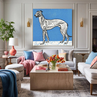 Galgo (1912) de Moritz Jung - Galgo azul - Arte mural con descarga digital