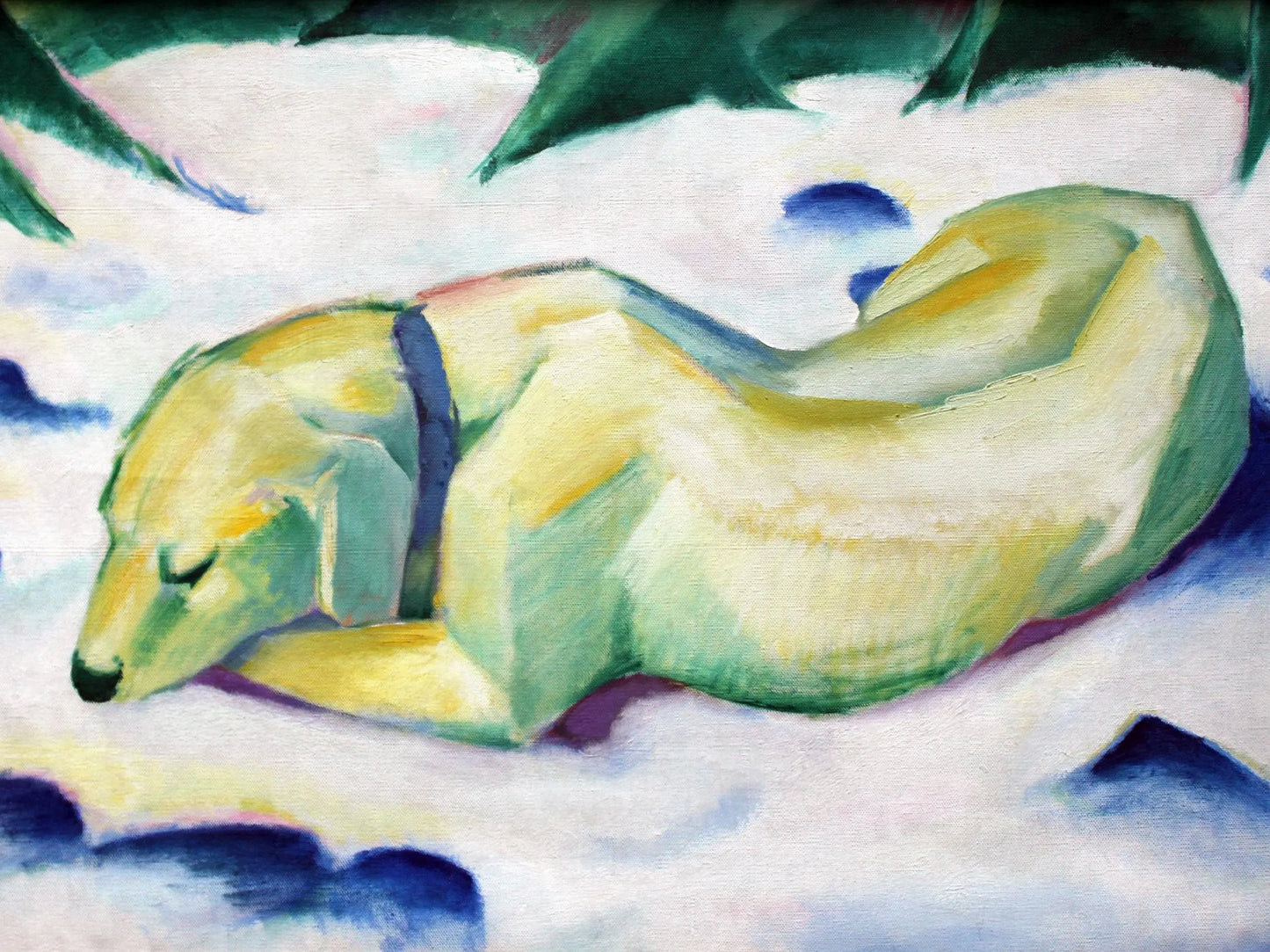 Dog Lying in the Snow - Digital Download Wall Art