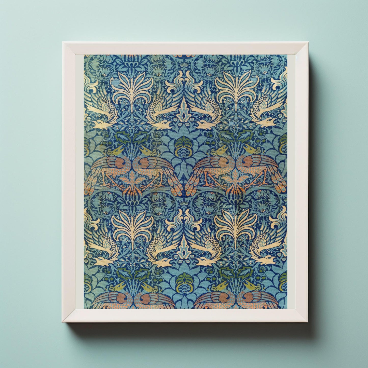 William Morris Peacock and Dragon Pattern Digital Download - Elegant Vintage Textile Art for Instant Home Decor