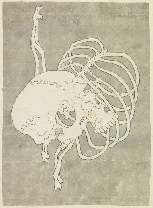 Art Print "Skull and Rib Cage by Katsushika Hokusai" Hokusai