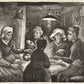 Composition lithograph of The Potato Eaters (1885) by Vincent van Gogh