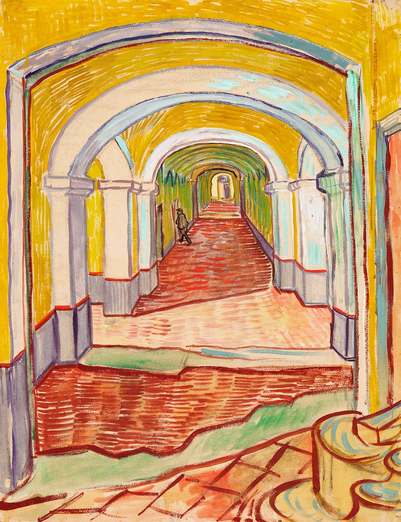 Corridor in the Asylum (1889) by Vincent van Gogh