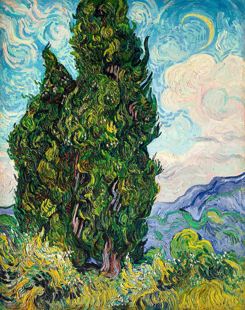 Cypresses (1889) by Vincent van Gogh