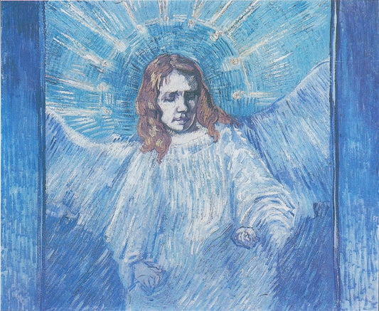 Media figura de un ángel (según Rembrandt) de Vincent van Gogh