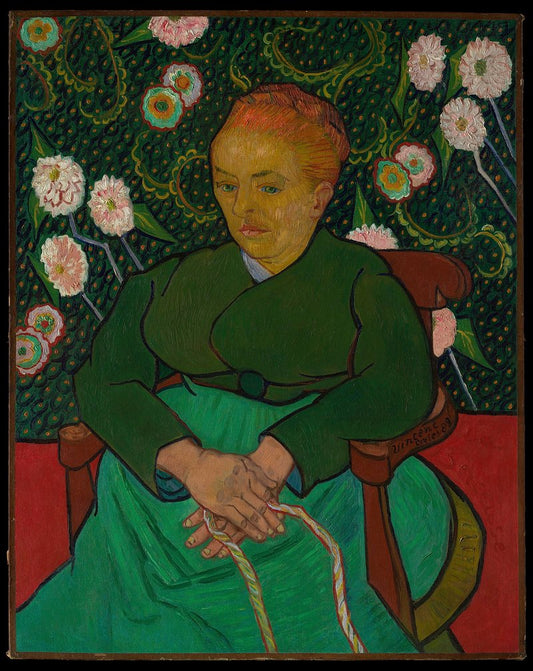 La Berceuse (Mujer meciendo una cuna; Augustine-Alix Pellicot Roulin, 1851-1930) de Vincent van Gogh