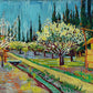 Orchard Bordered by Cypresses (1888) by Vincent van Gogh