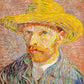 Self-Portrait with a Straw Hat (1887) by Vincent van Gogh