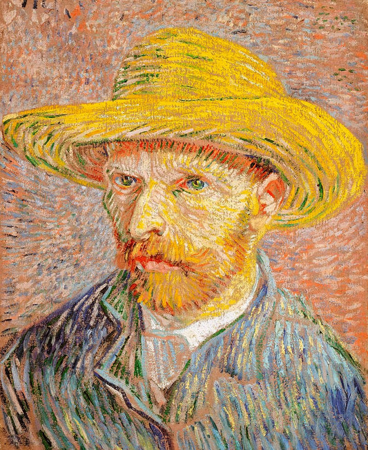 Self-Portrait with a Straw Hat (1887) by Vincent van Gogh