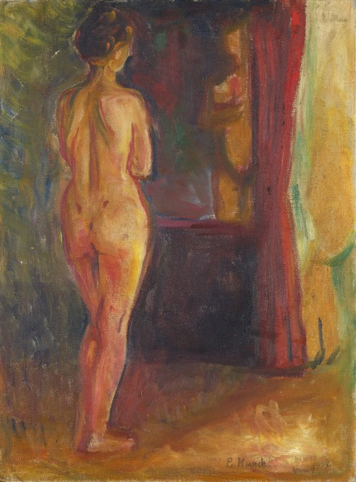 Desnudo frente al espejo (1902) de Edvard Munch