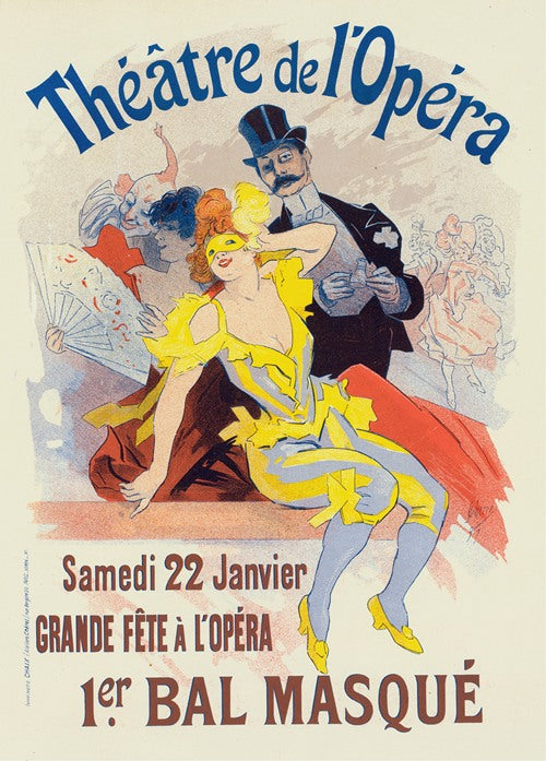 Cartel para el 1er. Bal Masqué, La Grande Fête À L'opéra, 22 de enero (1898)