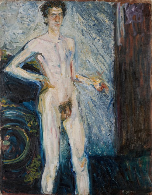 Autorretrato desnudo con paleta (1908)