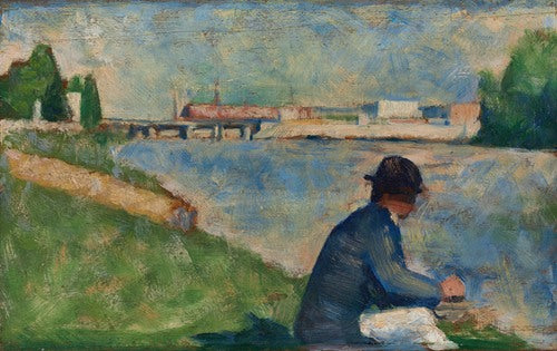 Estudio para 'Bañistas en Asnières' (c. 1883-1884) de Georges Seurat