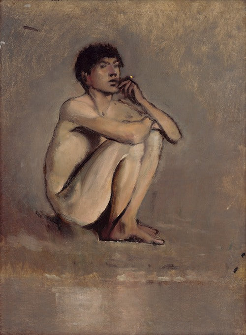 Estudio de un joven desnudo sentado (1875-1885)