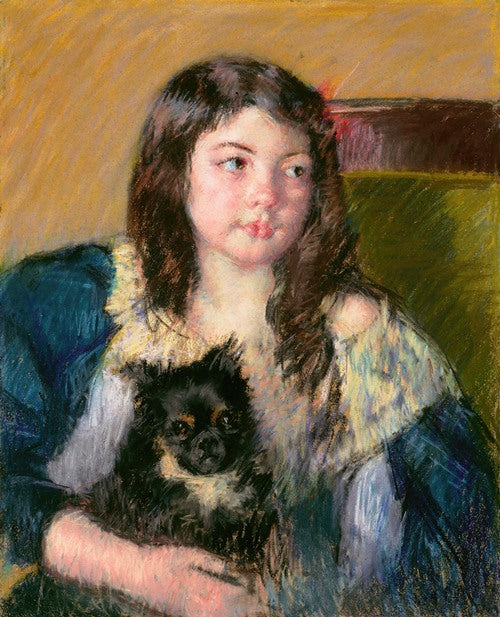 Françoise, sosteniendo un perrito, mirando hacia la derecha (1909)