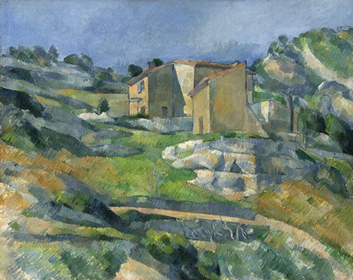 Casas en Provenza: el valle de Riaux cerca de L'Estaque (c. 1883) de Paul Cézanne