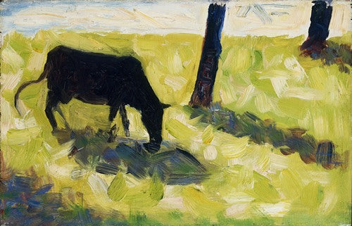 Vaca negra en un prado (hacia 1881) de Georges Seurat