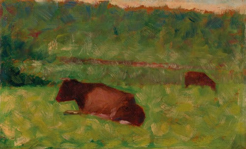 Vaches dans un pré (hacia 1883) de Georges Seurat