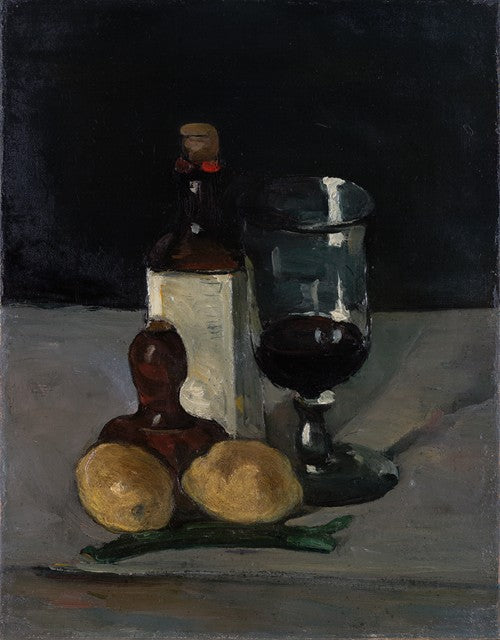 Naturaleza muerta con botella, vaso y limones (1867-1869) de Paul Cézanne