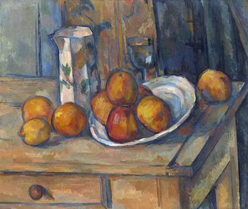 Naturaleza muerta con jarra de leche y frutas (c. 1900) de Paul Cézanne