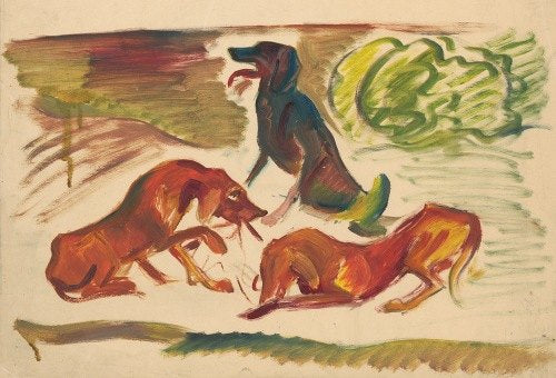 Perros en un paisaje (1935-1944)