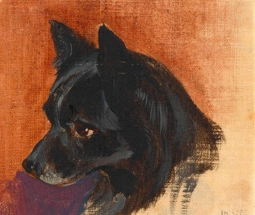 Kopf eines kleinen schwarzen Hundes (alrededor de 1840-1850)