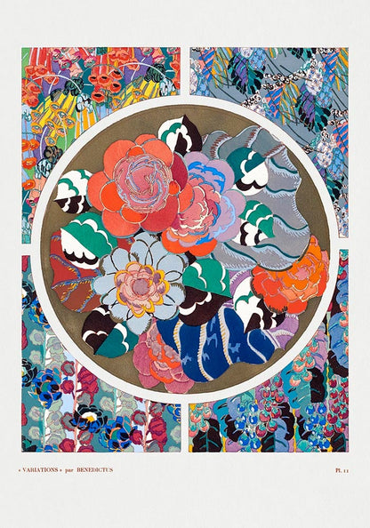 Patrón floral Art Déco, variación 11 de Édouard Bénédictus