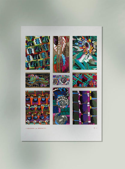 Patrón Art Déco vintage, variación 20 de Édouard Bénédictus