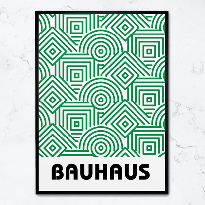 Patrón verde Bauhaus