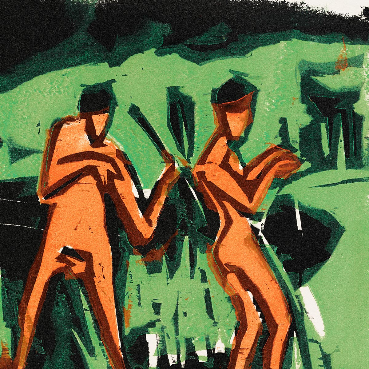 Bathers Throwing Reeds by Ernst Kirchner