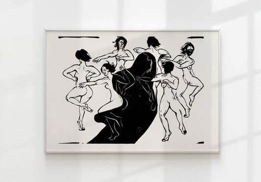 Desnudos bailando alrededor de una sombra de Ernst Kirchner