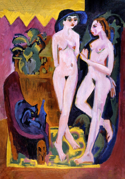 Dos desnudos en una habitación de Ernst Kirchner
