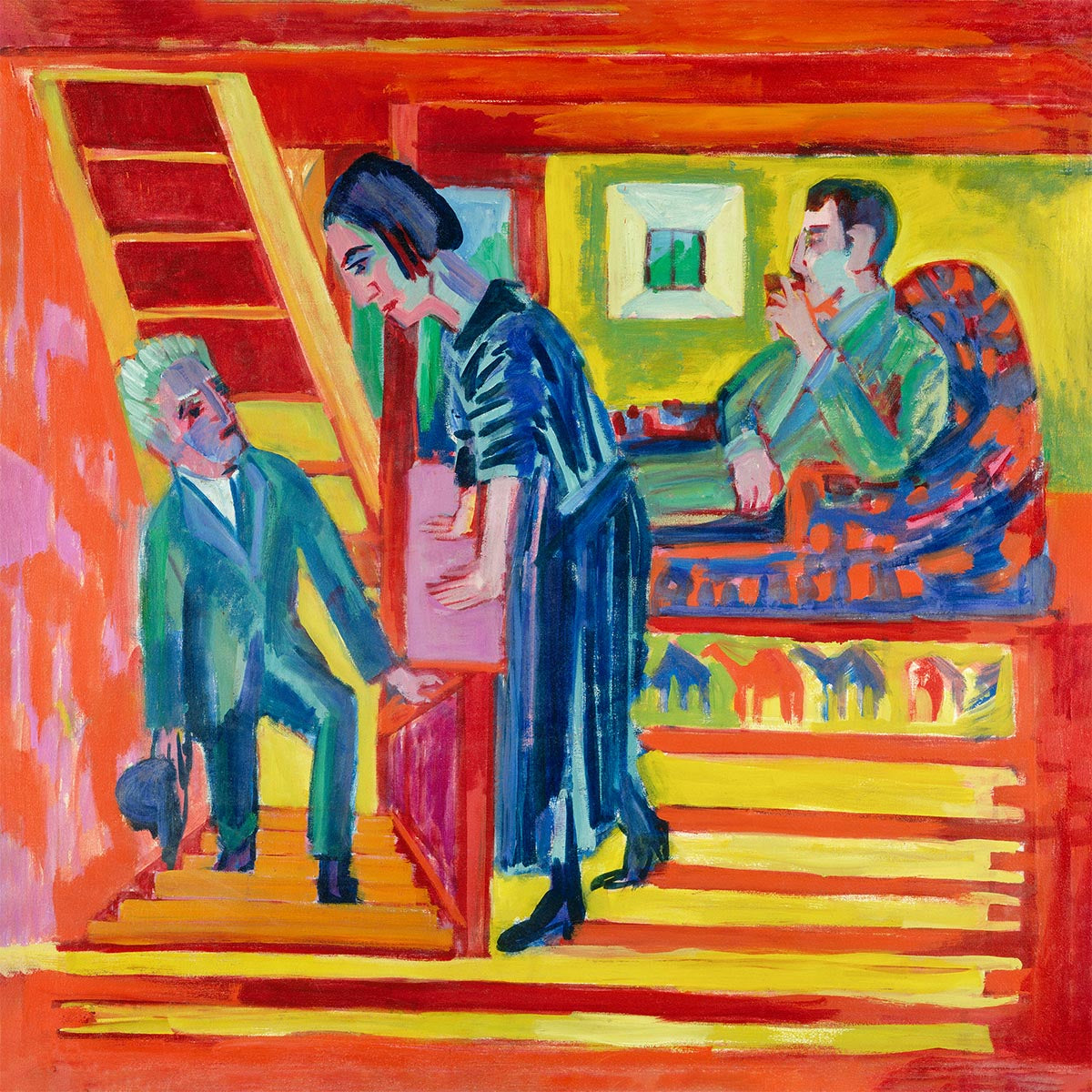 The Visit - Couple and Newcomer by Ernst Kirchner