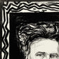 "August Strindberg" Munch Exhibition Poster - _ready-for-faire, Art Exhibition Poster, Black and White, Edvard Munch, Exhibition Poster, expressionism, Moma, mun10040, Munch, office, Office decor, Officer Decor, portrait, ready-for-abound, symbolism, Wall Art