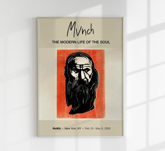 Cartel de la exposición Cabeza de anciano con barba de Munch