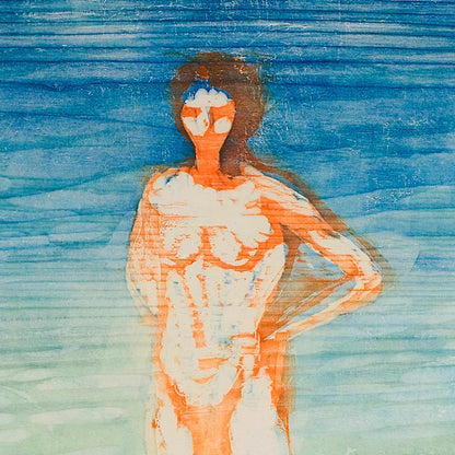 Cartel de la exposición El hombre se baña en Munch