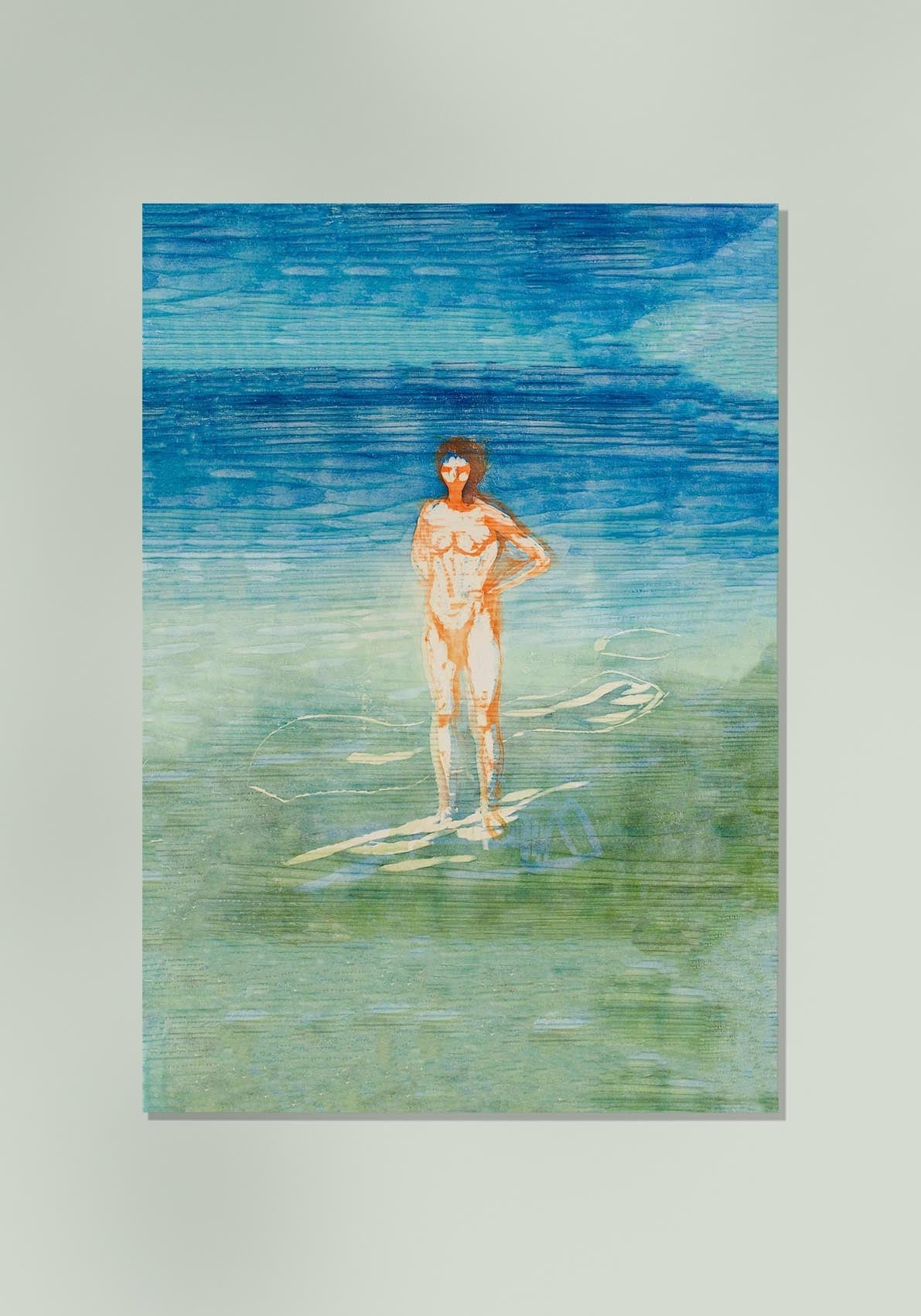 Edvard Munch Man Bathing Art Poster