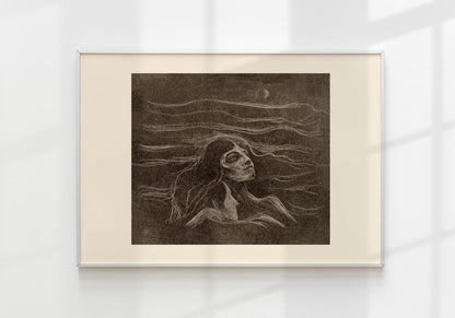 Póster artístico de Edvard Munch sobre las olas del amor