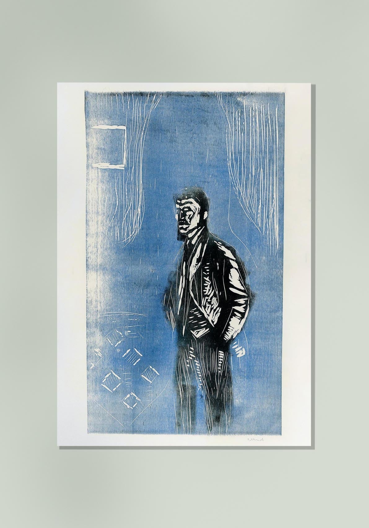 Edvard Munch Self-Portrait in Moonlight Art Poster