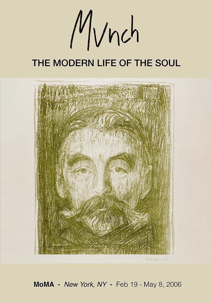 "Stéphane Mallarmé" Munch Exhibition Poster - _ready-for-faire, Art Exhibition Poster, Edvard Munch, Ernst Ludwig Kirchner, exhibition poster, expressionism, green, kitchen, kitchen decor, man, Moma, moonlight, mun10033, Munch, portrait, ready-for-abound, symbolism, Wall Art